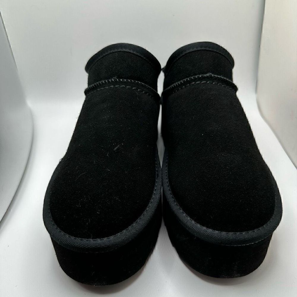 CUSHIONAIRE Women's Genuine Suede Cozy Mule Platform +Memory Foam 9 BLACK - Picture 2 of 7